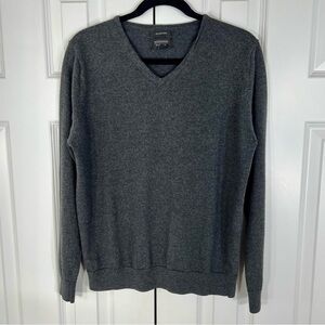 Nordstrom 100% Merino Wool Charcoal V-Neck Sweater
